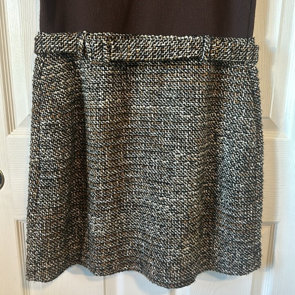 NWT Theory Knit Combo Dress in Brown Multi - Picture 9 of 12